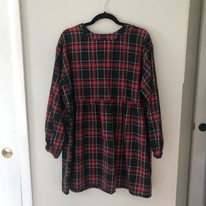 Plaid babydoll dress